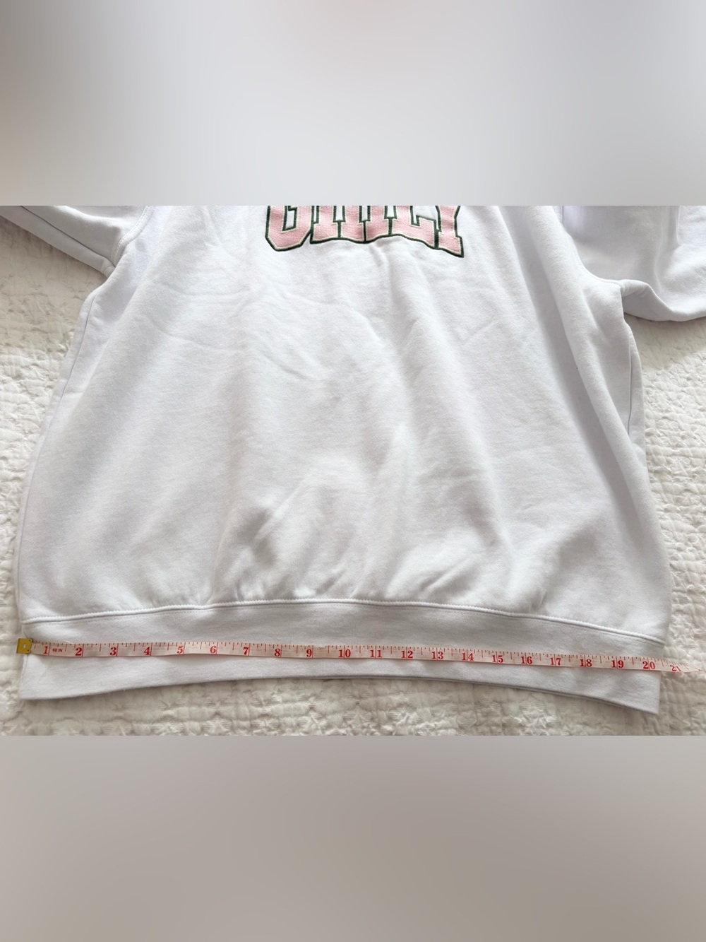 The Toast Girly Crewneck White Green Pink Oversized Cozy Size XL - Picture 8 of 8